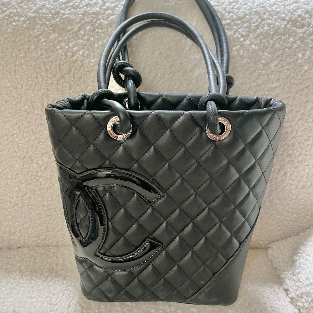 Black Quilted Cambon Tote